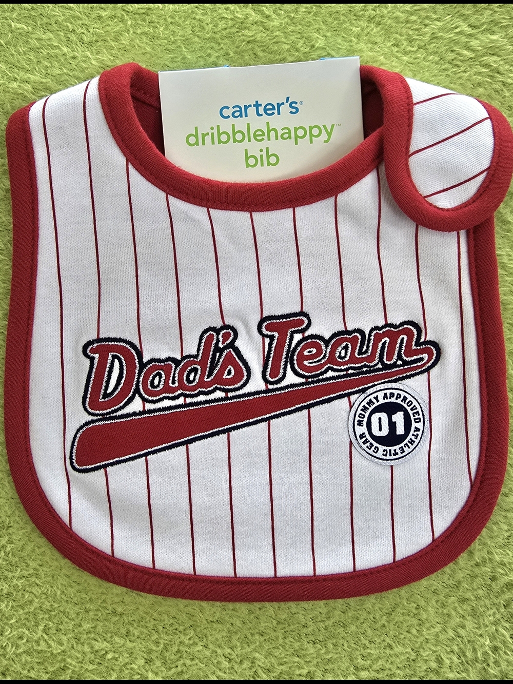 NWT  Baby BOYS - Carter's BIB - Dad's Team Red White & Blue - Dribble-Happy (Q3)
